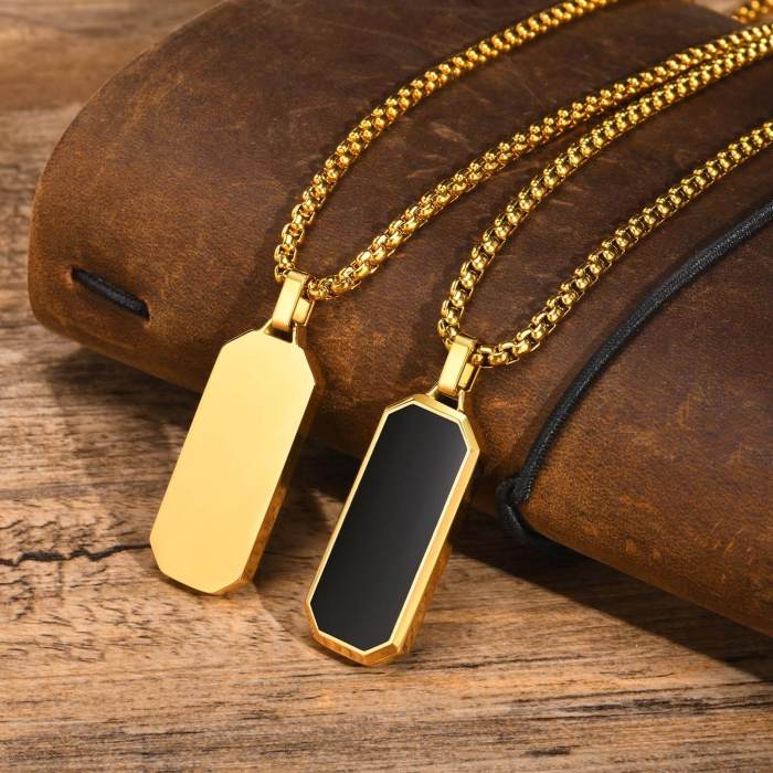 Wholesale Stainless Steel Octagonal Vertical Bar Pendant