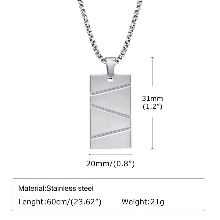 Wholesale Stainless Steel Geometric Design Dog Tag Pendant