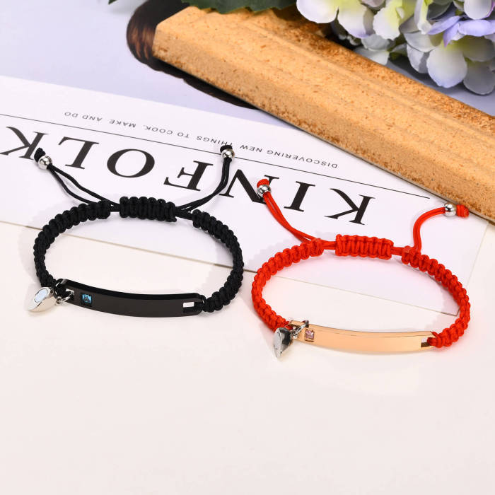 Wholesale Stainless Steel Engravable Couple Bracelet