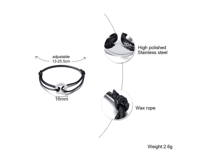 Wholesale Wax Rope with Stainless Steel Coin