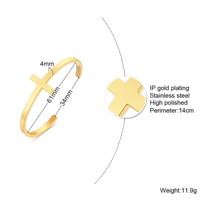 Wholesale Stainless Steel Bangle with Cross Charm