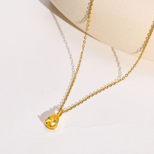 Wholesale Stainless Steel CZ Water Drop Pendant