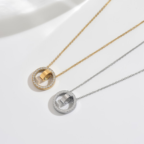 Wholesale Stainless Steel Interlocking Circles Necklace