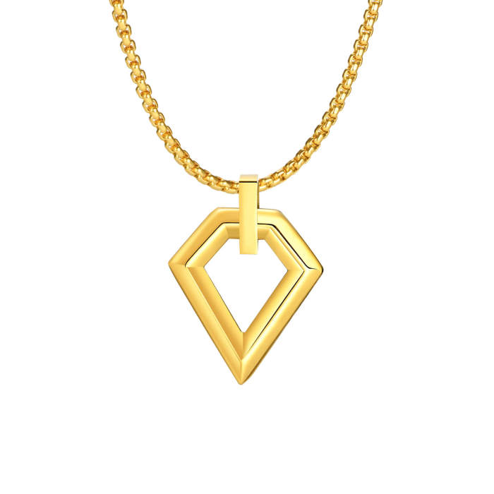 Wholesale Stainless Steel Men'S Diamond Shape Pendant