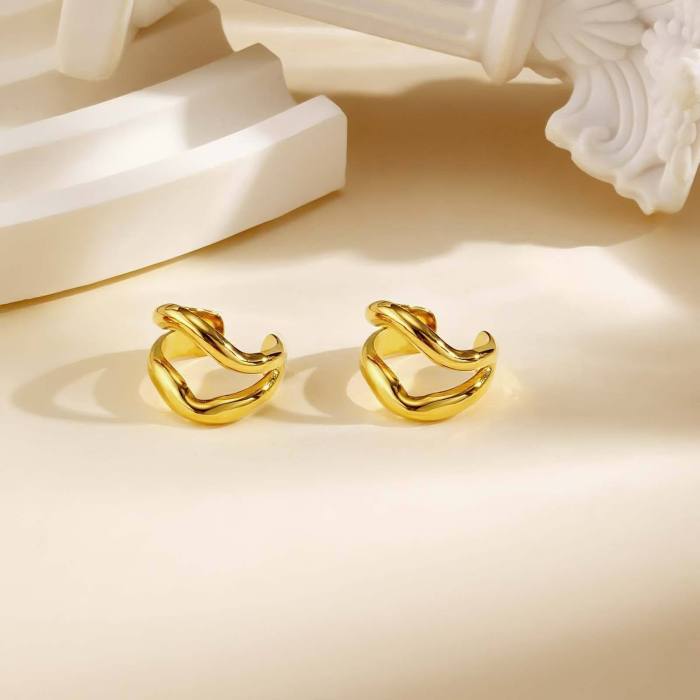 Wholesale Stainless Steel Wave Ear Clips
