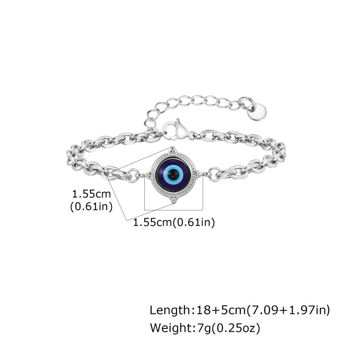 Wholesale Stainless Steel Evil Eye Charm Bracelet