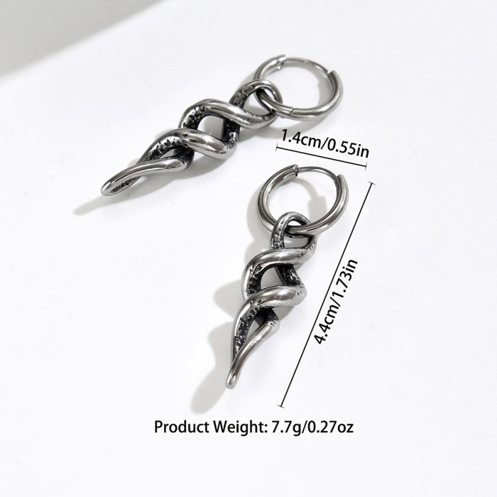 Wholesale Retro Stainless Steel Twist Earrings