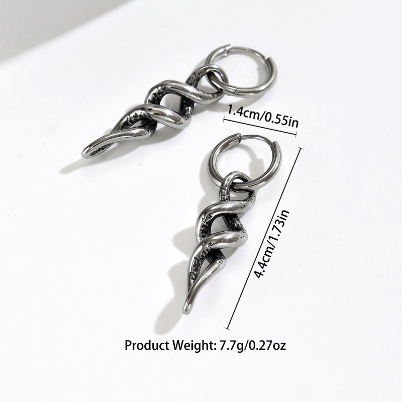 Wholesale Retro Stainless Steel Twist Earrings
