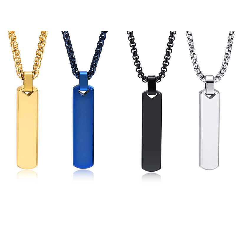 Wholesale Stainless Steel Personalized Mens Bar Necklace