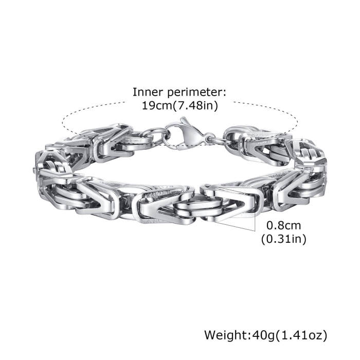 Wholesale Stainless Steel V-Shaped Byzantine Chain Bracelets