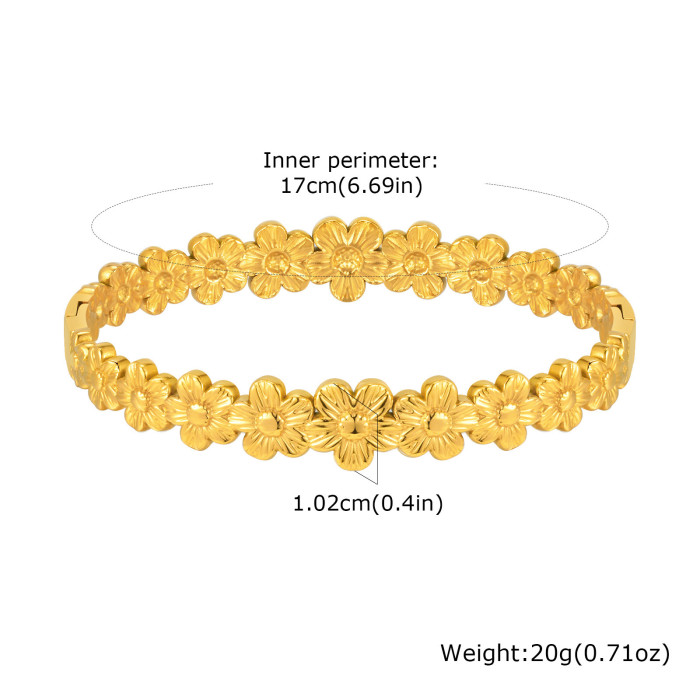 Wholesale Stainless Steel Flower Heart Bracelet