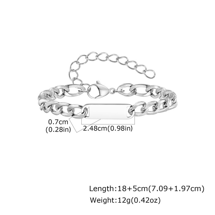Wholesale Stainless Steel Blank Engravable Bracelet