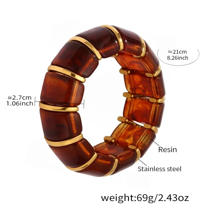Wholesale Colorful Resin Stretch Bracelet