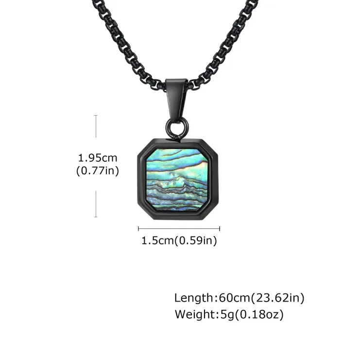 Wholesale Stainless Steel Men's Octagonal Enamel Pendant