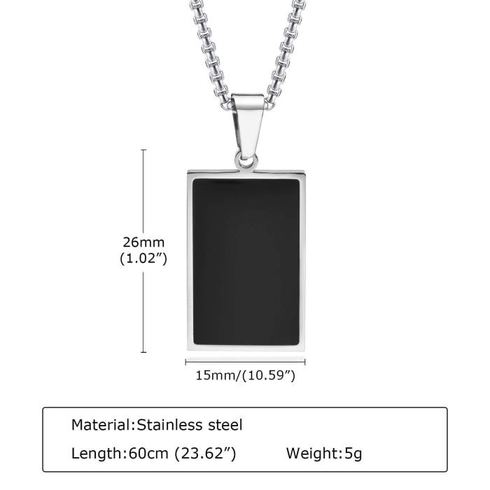 Wholesale Stainless Steel Men Rectangular Pendants