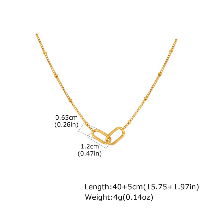 Wholesale Stainless Steel Minimalist Gold Paperclip Chain Necklace