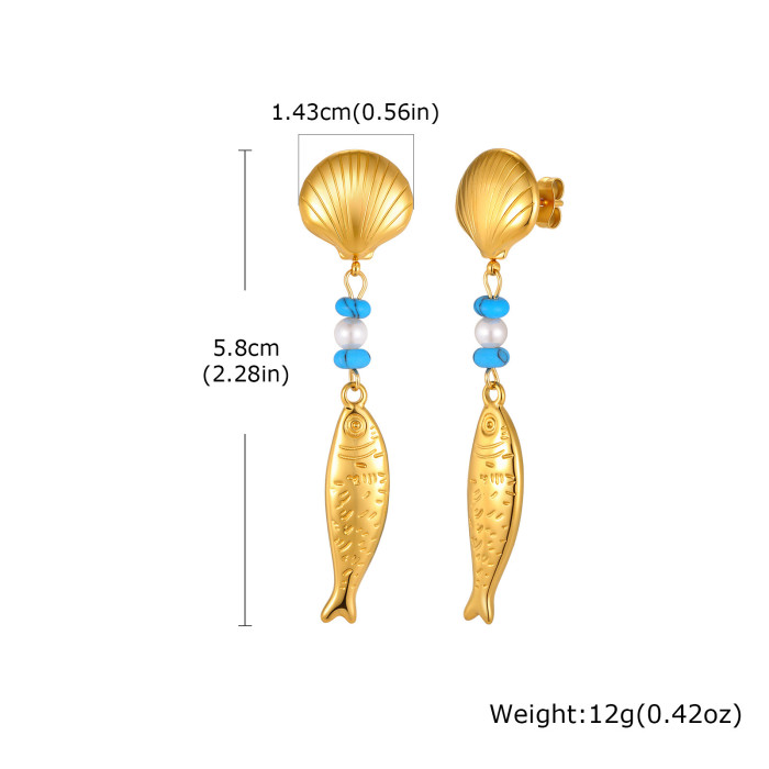 Wholesale Stainless Steel Marine Dangles Earrings