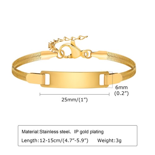 Wholesale Stainless Steel Engraved Bracelet for Kids