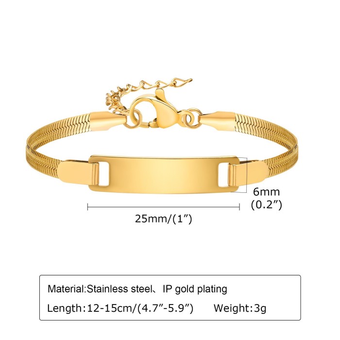 Wholesale Stainless Steel Engraved Bracelet for Kids