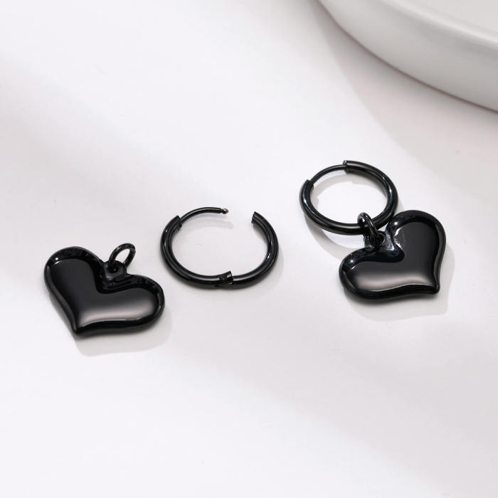 Wholesale Stainless Steel Heart Hoop Earrings
