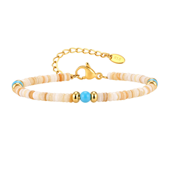 Wholesale Stainless Steel Irregular Shell Bead Bracelet