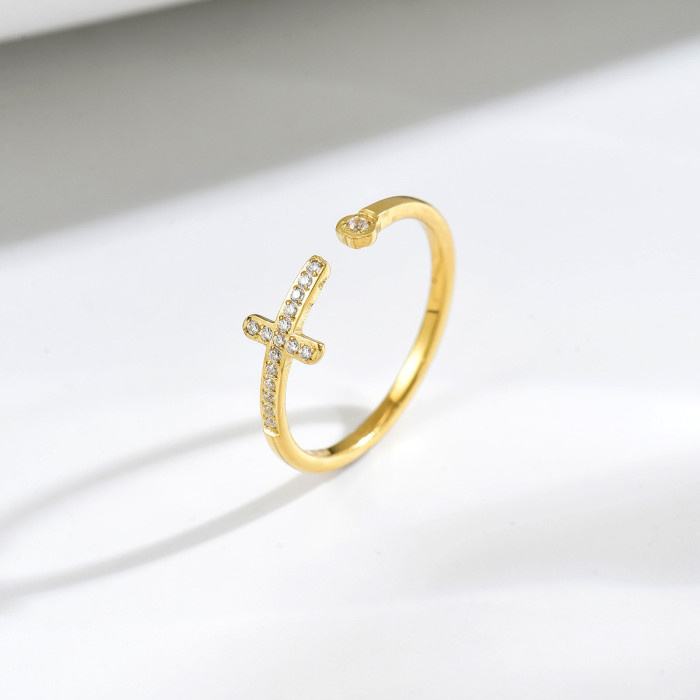 Wholesale Stainless Steel Minimalist CZ Pave Stacking Ring Set
