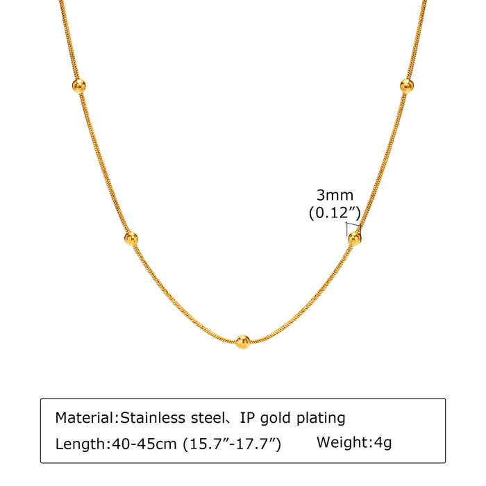 Wholesale Stainless Steel Snake Chain Necklace with Beads