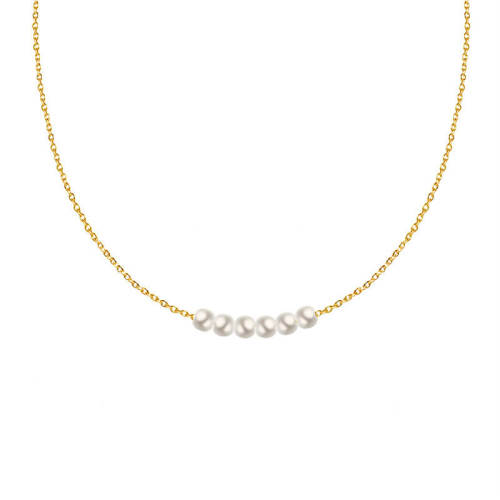 Wholesale Stainless Steel 6 Pearl Necklace for Women