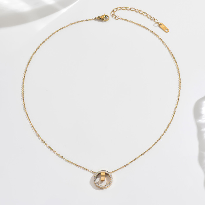 Wholesale Stainless Steel Interlocking Circles Necklace