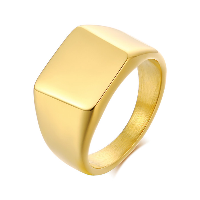 Wholesale Stainless Steel Women's Square Seal Ring