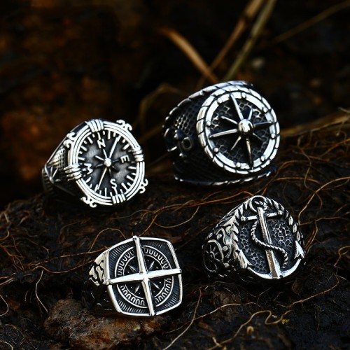 Wholesale Stainless Steel Mens Biker Rings