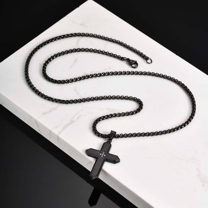 Wholesale Stainless Steel Cross with Zirconia Pendant