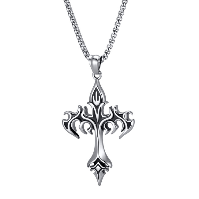 Wholesale Stainless Steel Fleur-de-Lis Cross Pendant