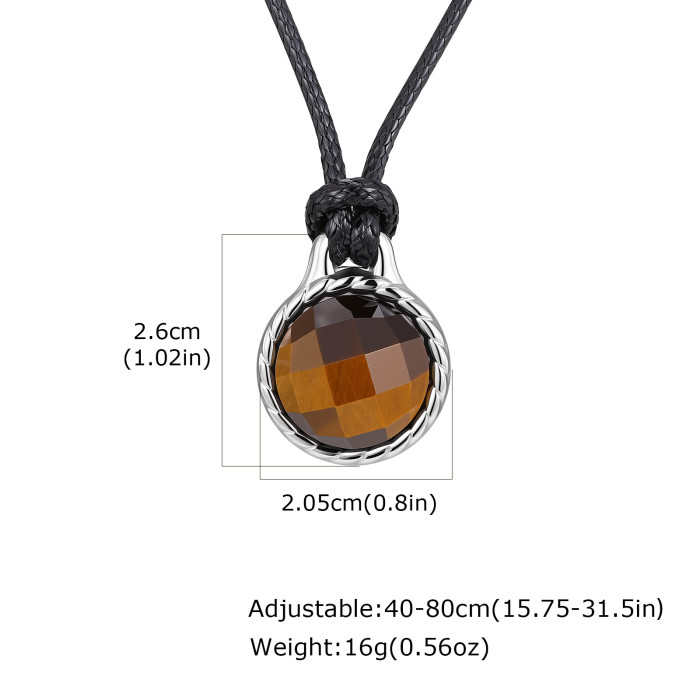 Wholesale Stainless Steel Tiger Eye & Aventurine Round Pendant