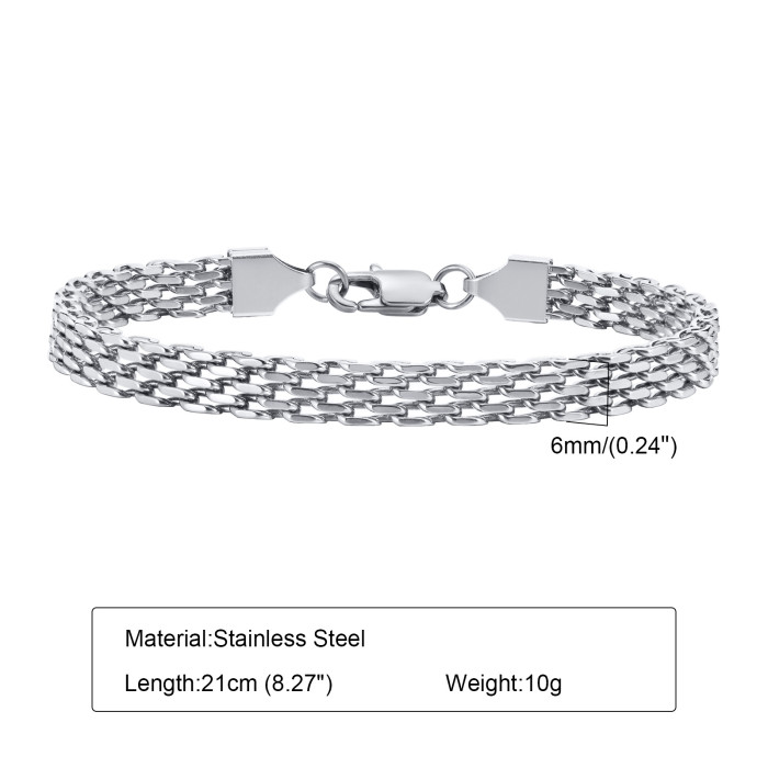 Wholesale Stainless Steel Women Mesh Link Chain Bracelet