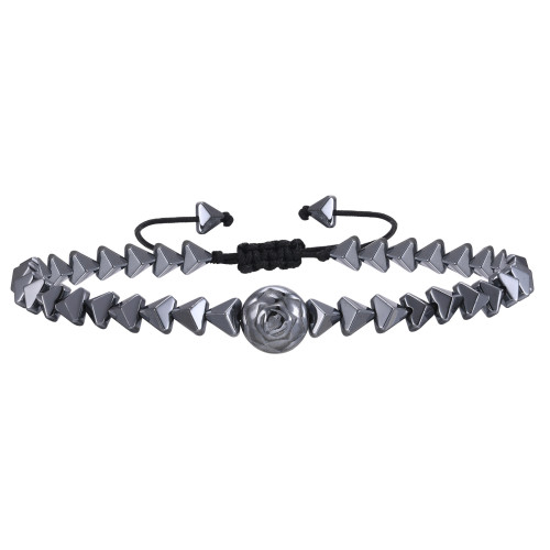 Wholesale Black Gallstone Hematite Rose Bracelet for Men
