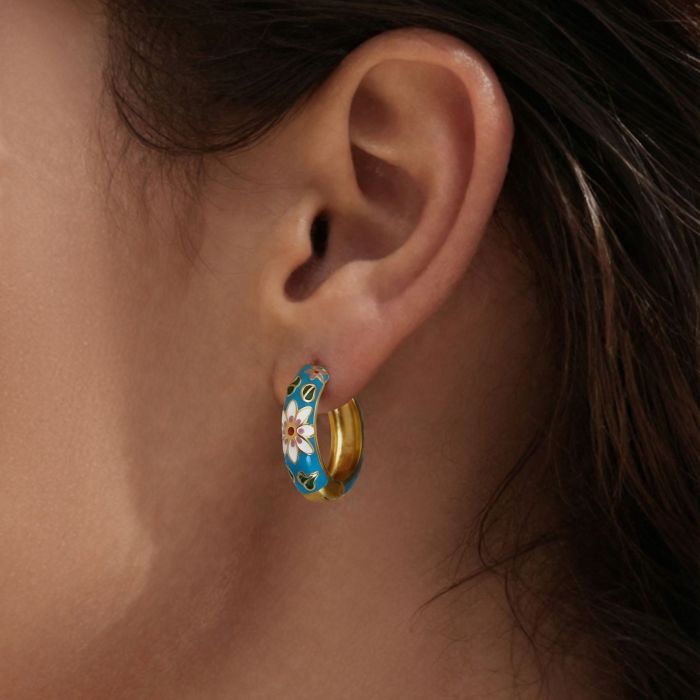 Wholesale Stainless Steel Enamel Hoop Earrings