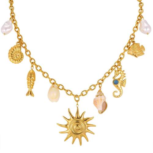 Wholesale Stainless Steel Marine Charm Necklace