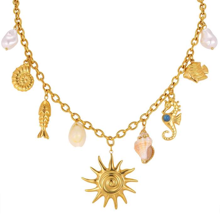 Wholesale Stainless Steel Marine Charm Necklace