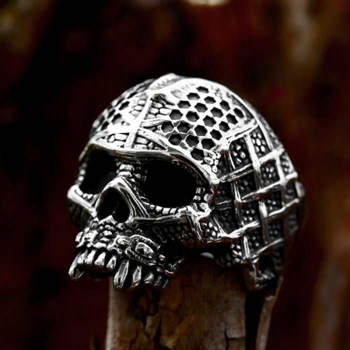 Wholesale Stainless Steel Gothic Warrior Skull Ring