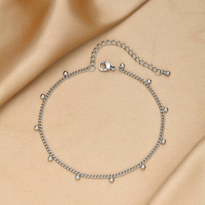 Wholesale Stainless Steel  Tiny Ball Charm Anklet