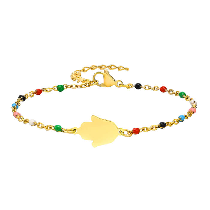 Wholesale Stainless Steel Colorful Drip Oil Bracelet