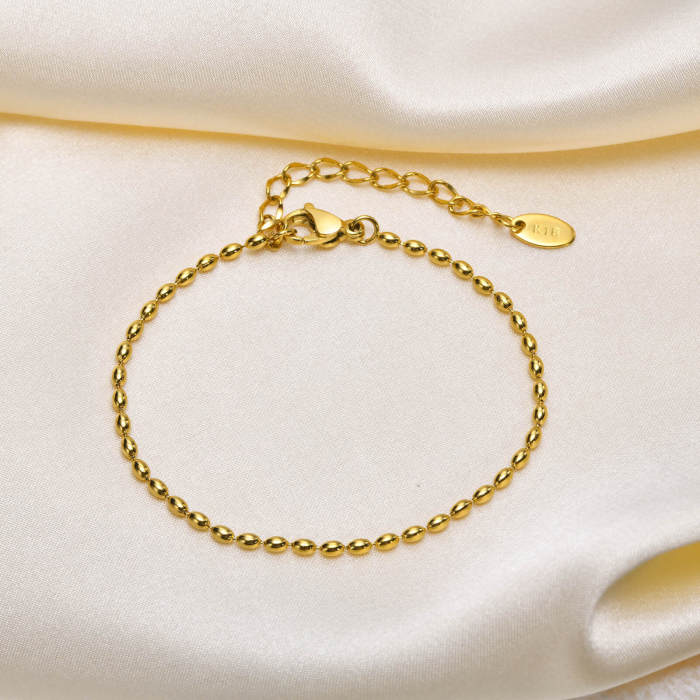 Wholesale Stainless Steel Oval Ball Chain Bracelet