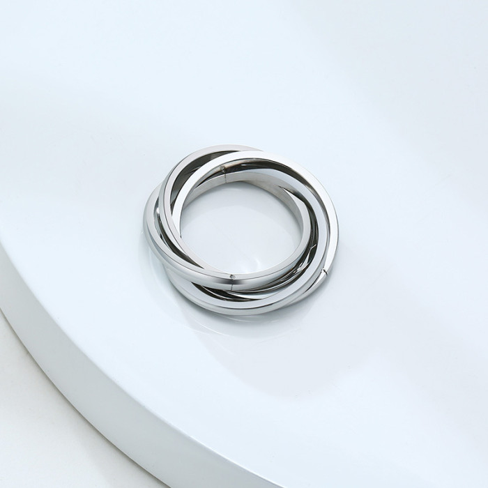 Wholesale Stainless Steel Intertwined Triple Band Ring