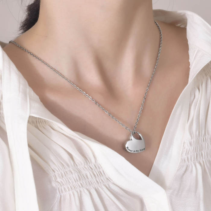 Wholesale Stainless Steel Sideways Heart Cremation Pendant