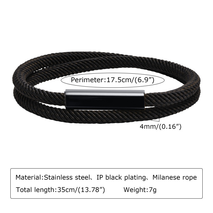 Wholesale Stainless Steel Milanese Rope Double Layer Bracelet
