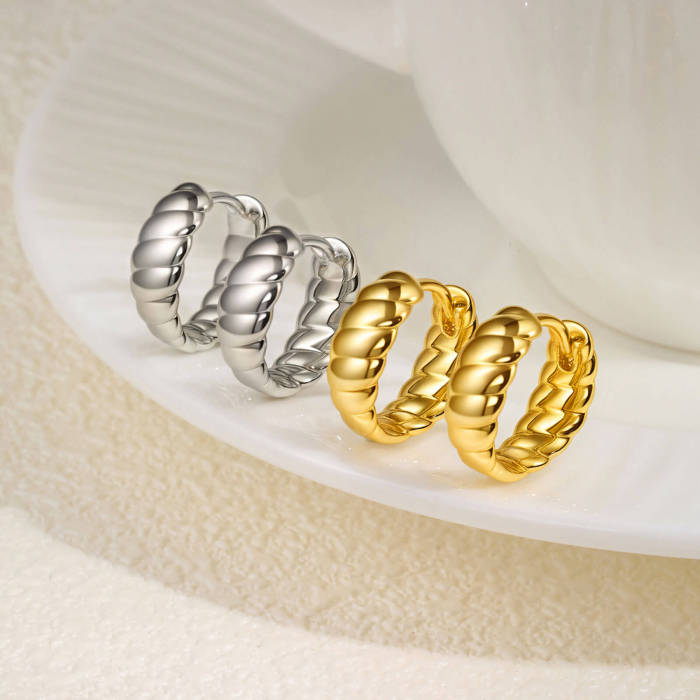 Wholesale Copper twisted U-shaped Earrings