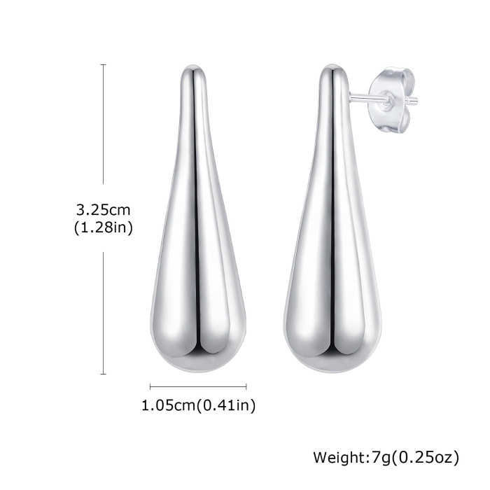 Wholesale Stainless Steel Glossy Drop Earrings
