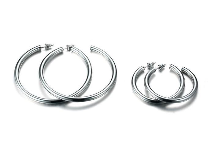 Wholesale Stainless Steel Classic Hip Hop Hoop Earrings