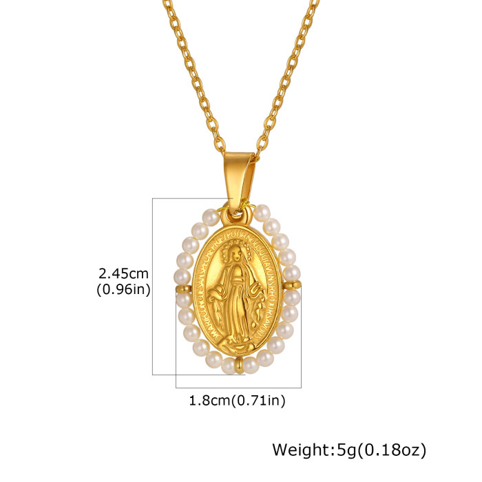 Wholesale Stainless Steel Zirconia Madonna Pendant
